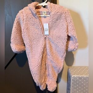 GAP Baby Soft Pink Fleece Snowsuit